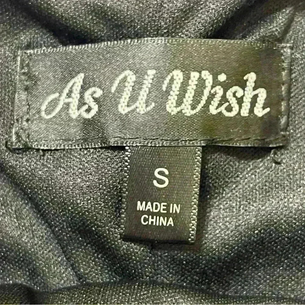 As U Wish Dress Womens Small Black Mini 3/4 Sleeves Party Cocktail Night Out - Picture 6 of 10